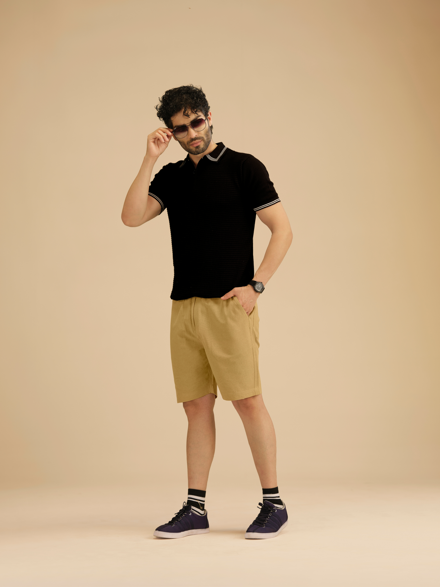 Men’s Cotton Half Pants – Relaxed Fit Drawstring Casual Shorts