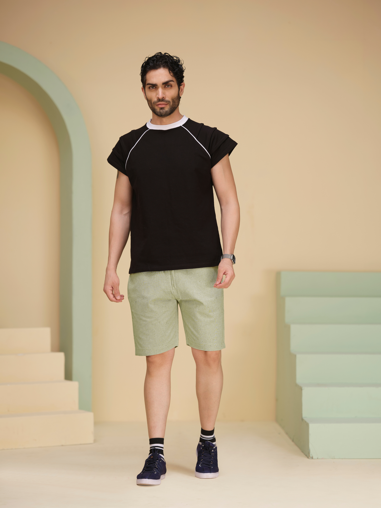 Men’s Cotton Half Pants – Casual Summer Bermuda Shorts