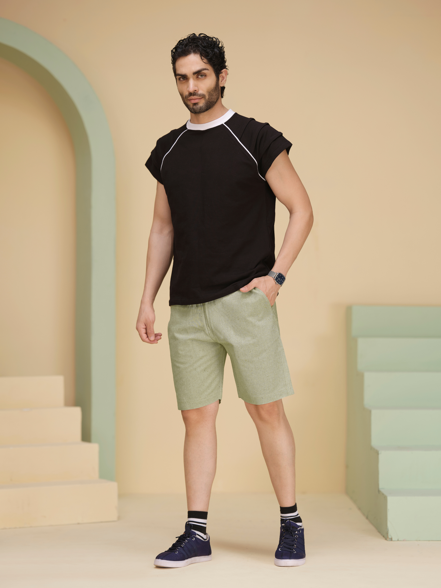 Men’s Cotton Half Pants – Casual Summer Bermuda Shorts