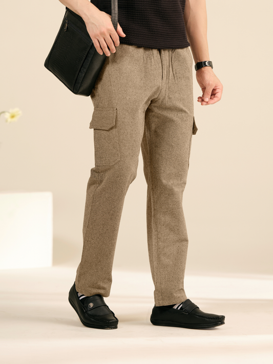 Men’s Relaxed Fit Cotton Cargo Pants – Linen Texture Trousers