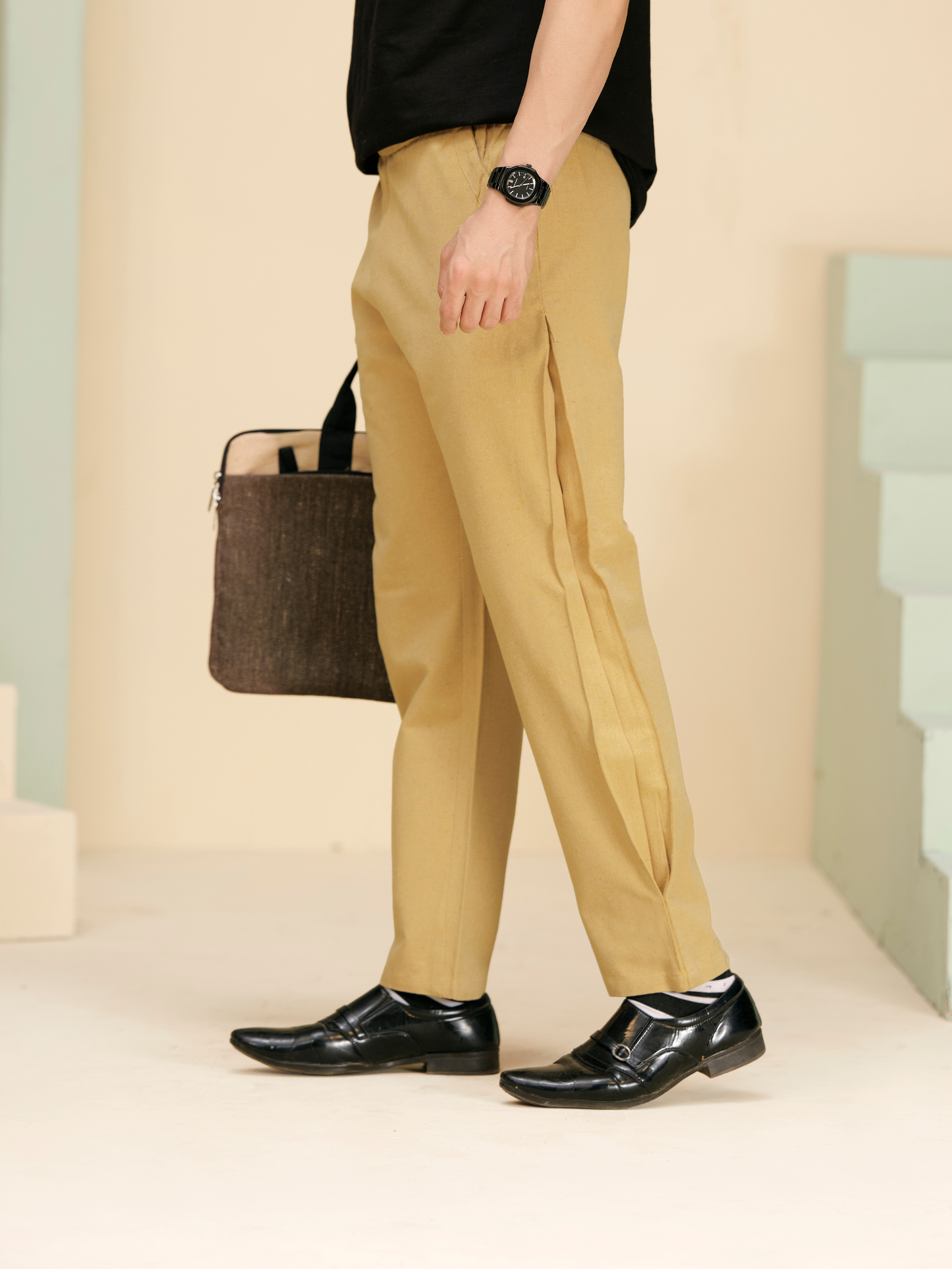 Men’s Cotton Casual Pants – Relaxed Fit Office wear Trousers