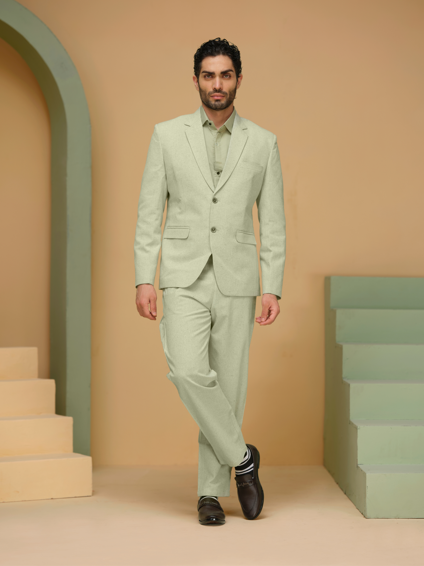 Men’s Cotton Linen Textured Summer Pants – Relaxed Fit Trousers
