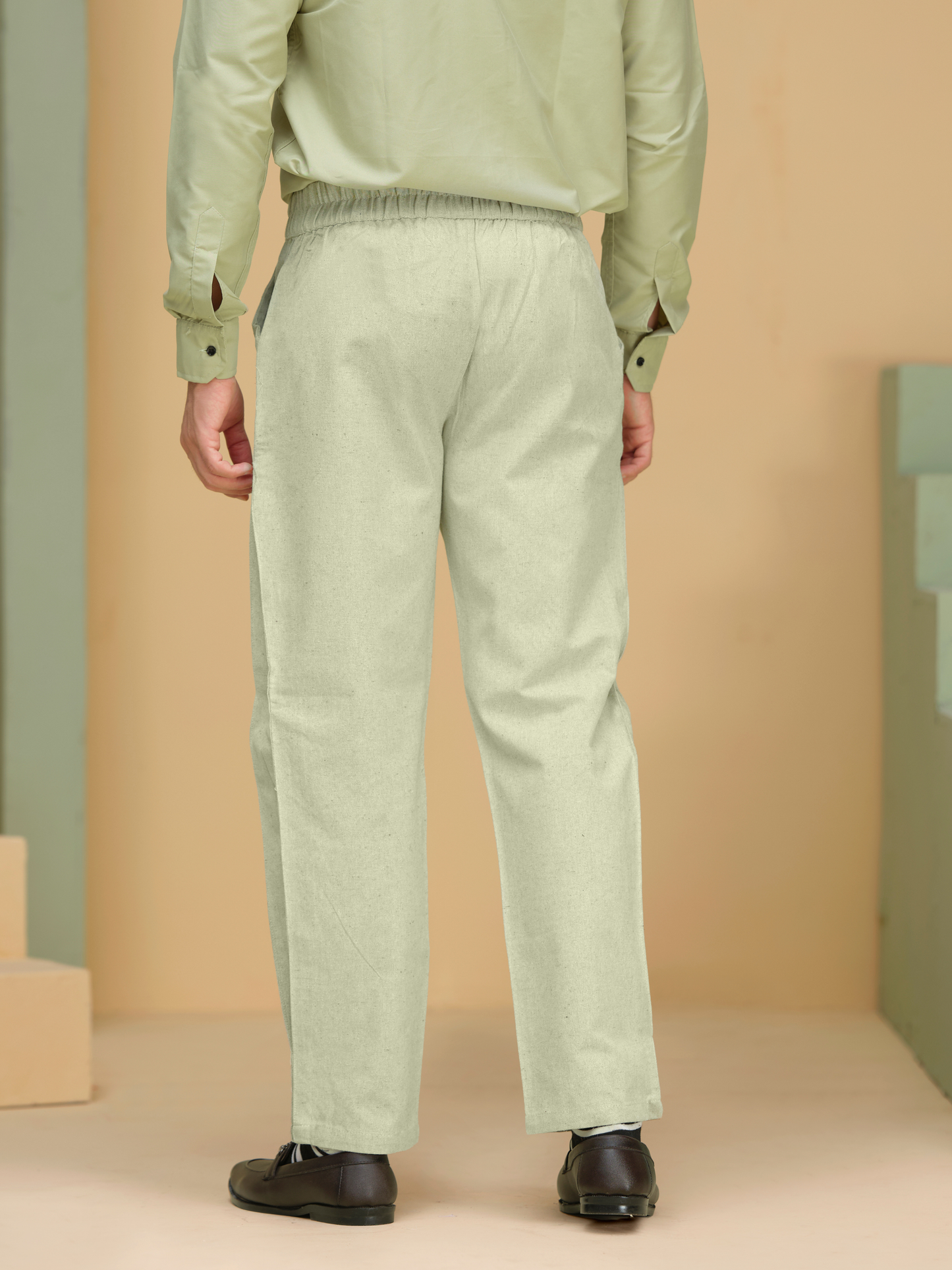 Men’s Cotton Linen Textured Summer Pants – Relaxed Fit Trousers