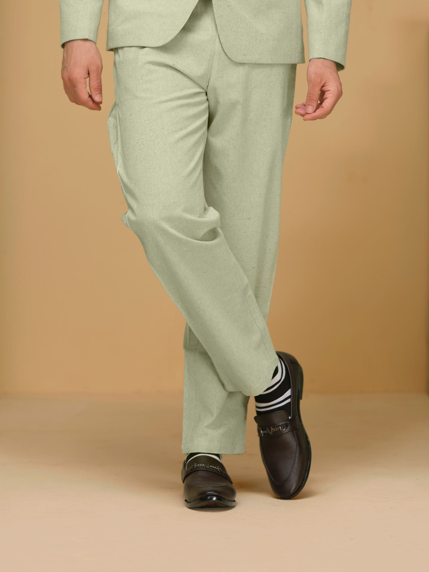 Men’s Cotton Linen Textured Summer Pants – Relaxed Fit Trousers