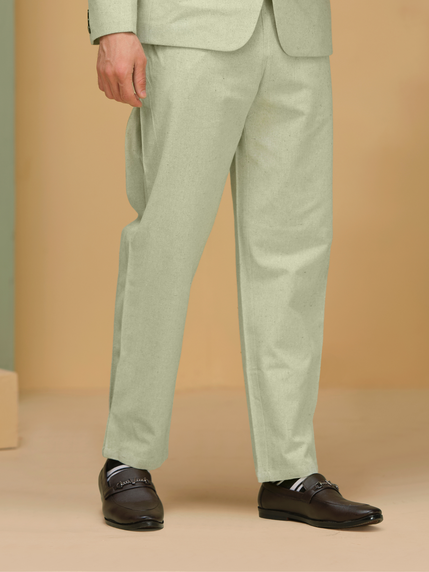 Men’s Cotton Linen Textured Summer Pants – Relaxed Fit Trousers