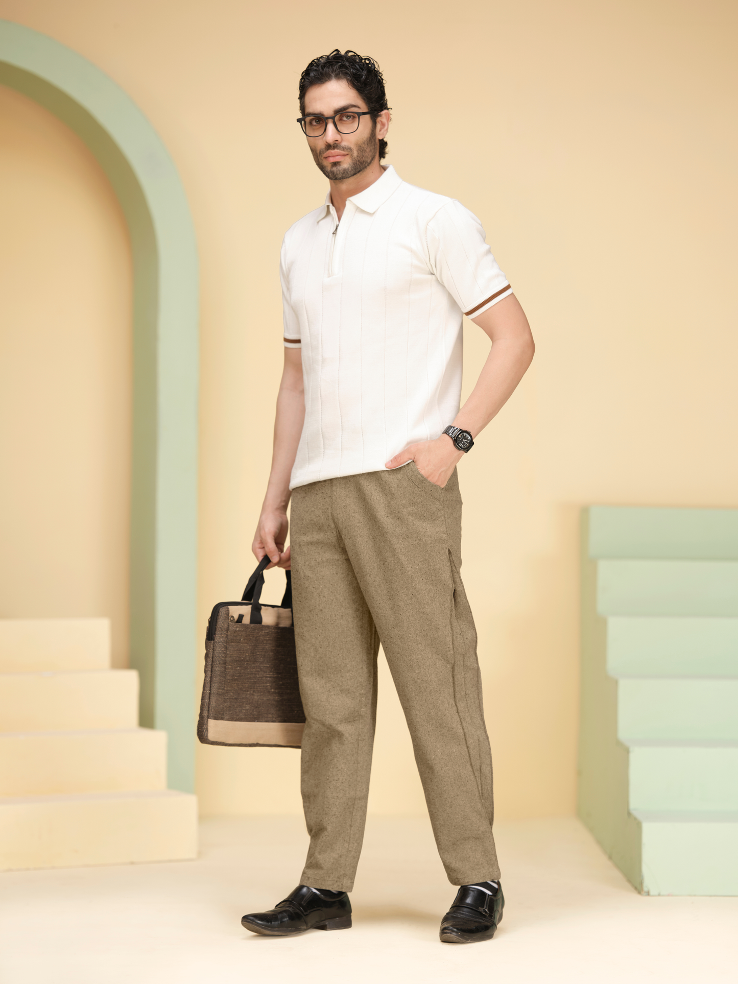 Cotton Casual Pants for Men – Breathable Linen Texture Trousers