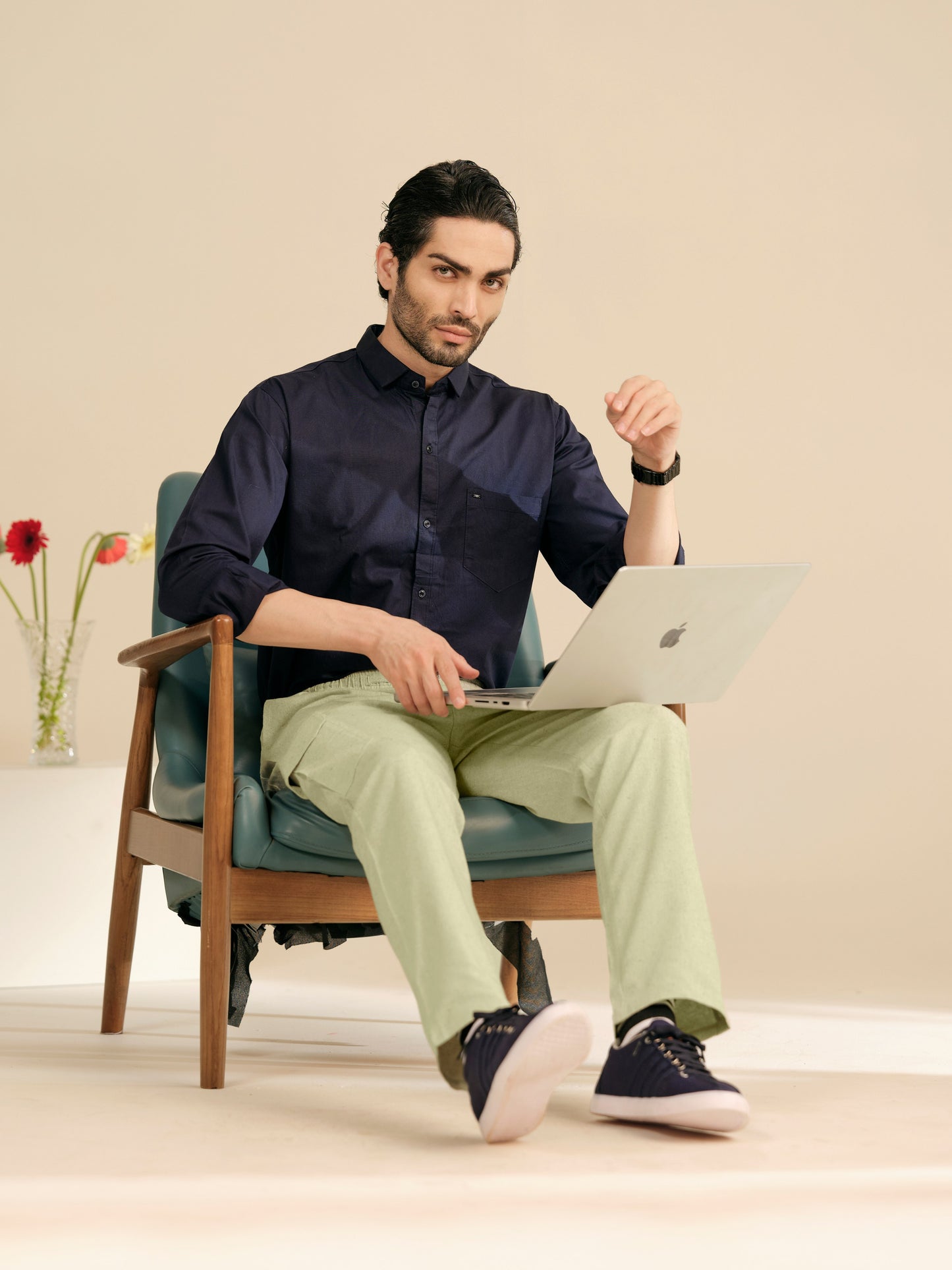Men’s Cotton Linen Textured Cargo Pants – Relaxed Fit Casual Trousers