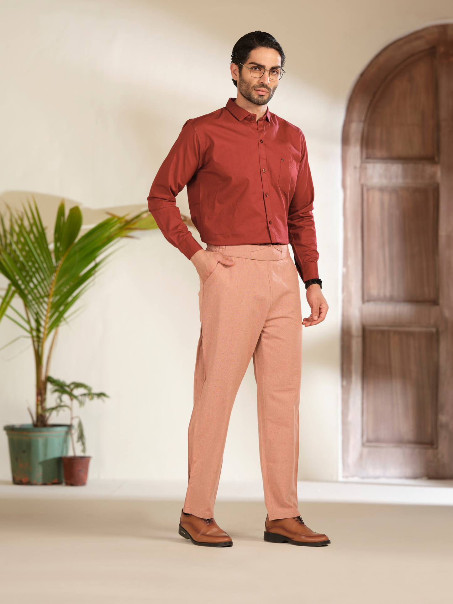 Cotton Pants for Men – Relaxed Fit Linen Texture Summer Trousers